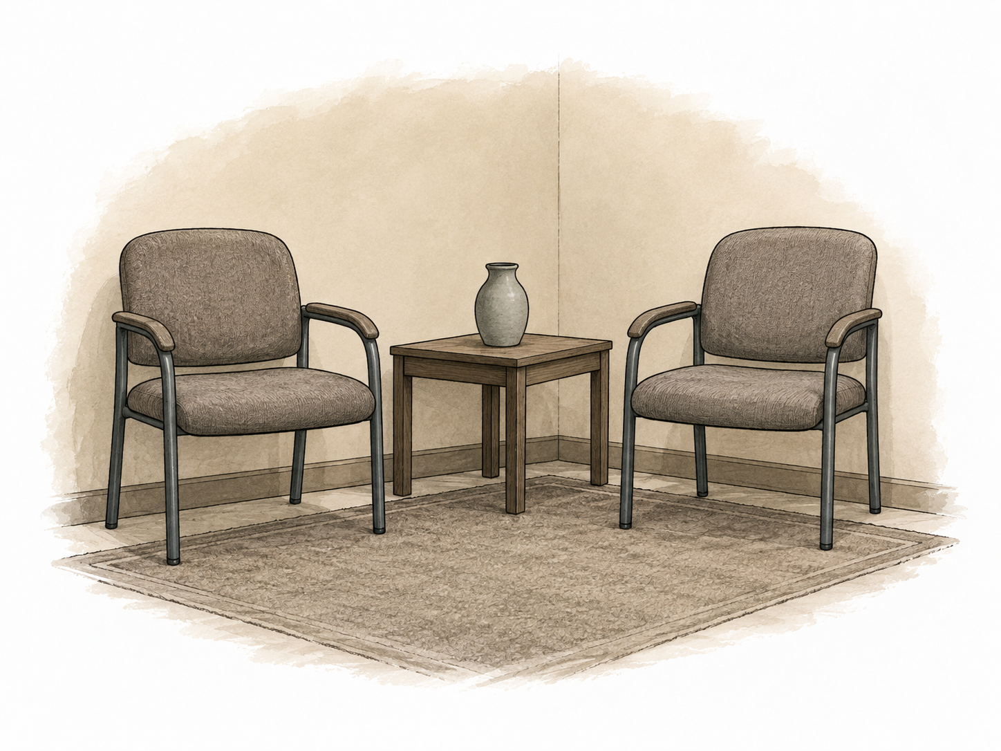 Plain subdued waiting room.