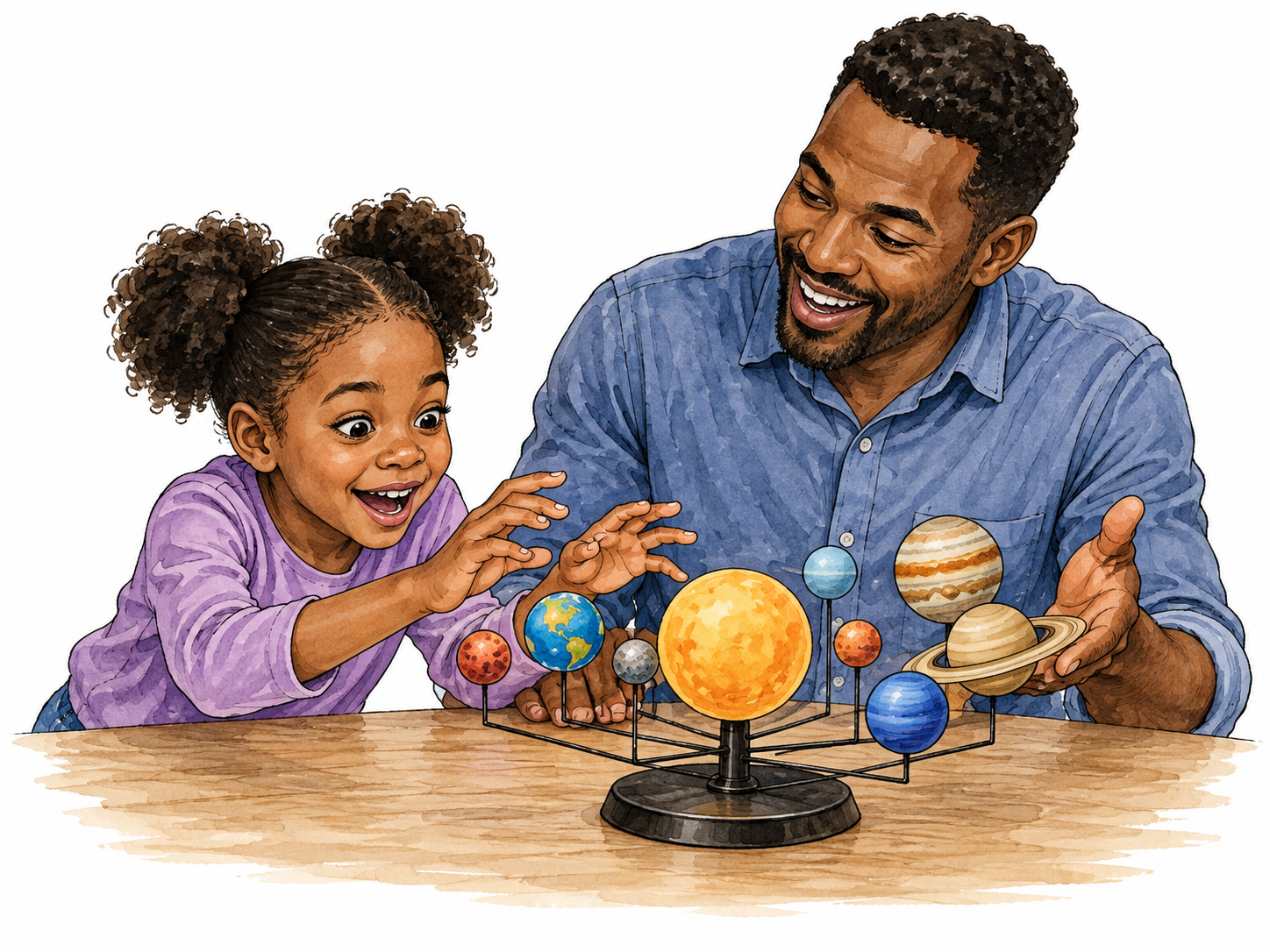 Father reveals model that excites daughter.