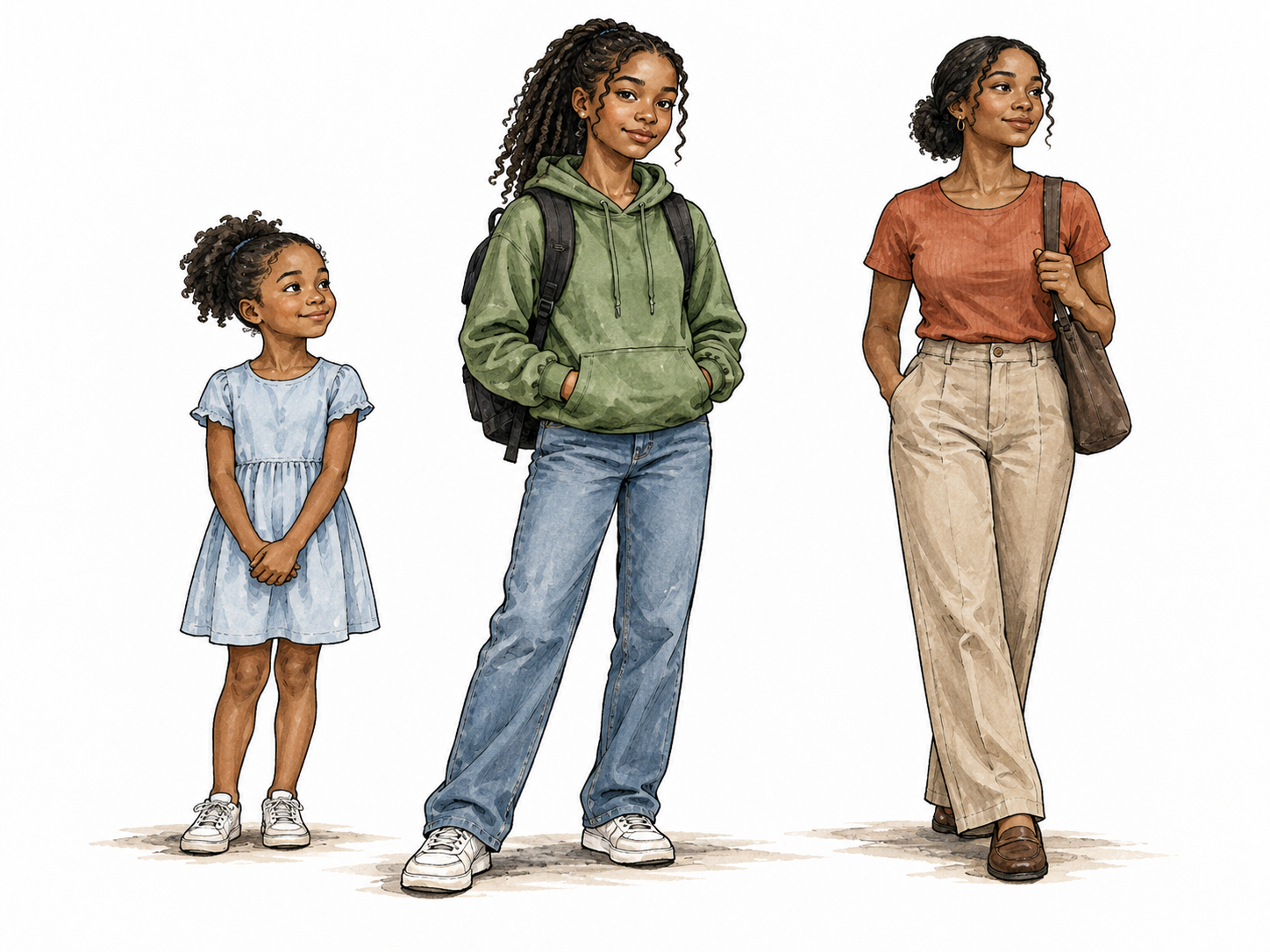Teenage stage emphasized between child and adult.