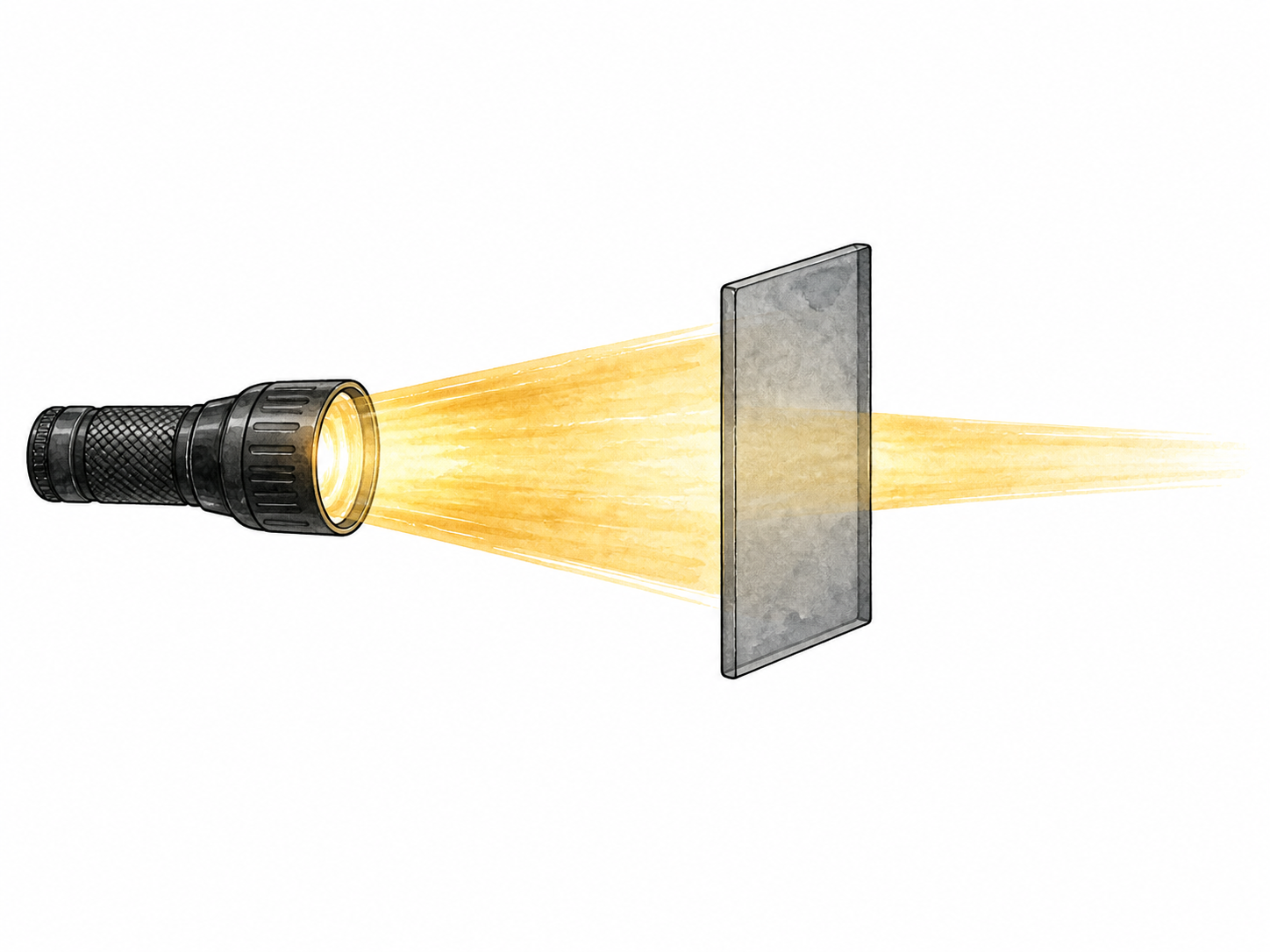 Light beam becomes weaker beyond filter.