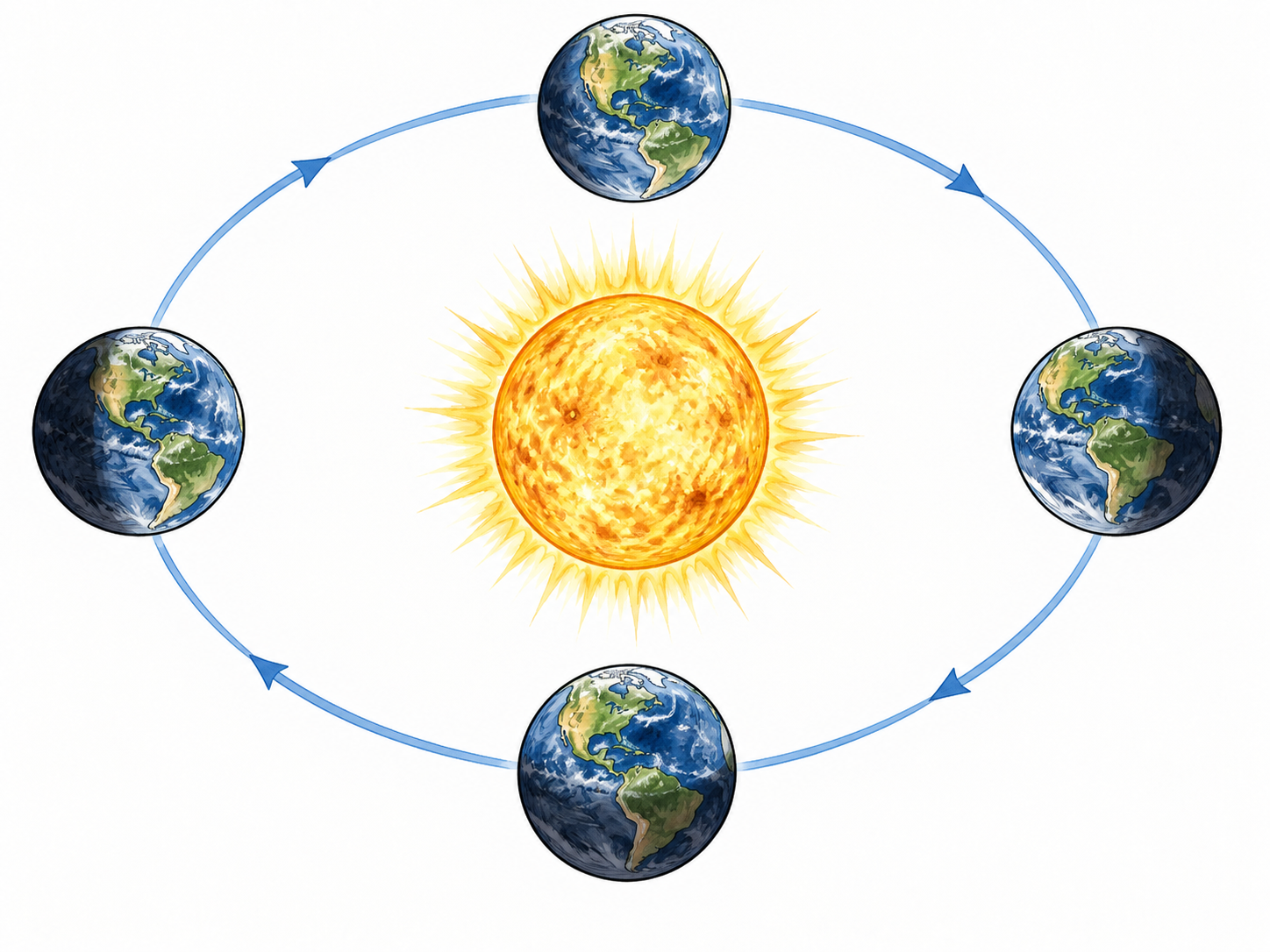 Planet travels around sun with clean circular orbit.