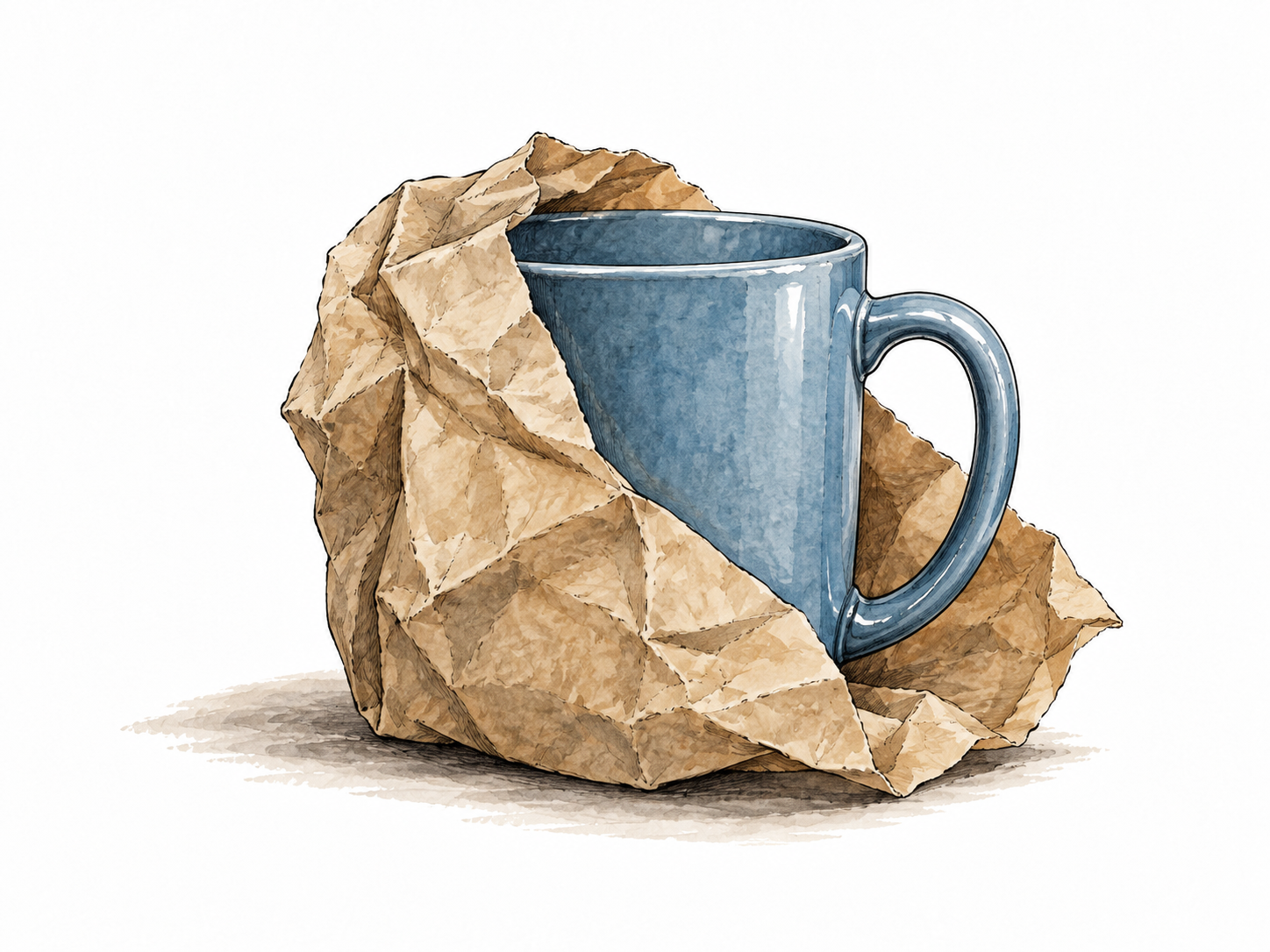 A single ordinary object partly wrapped, generic thing.