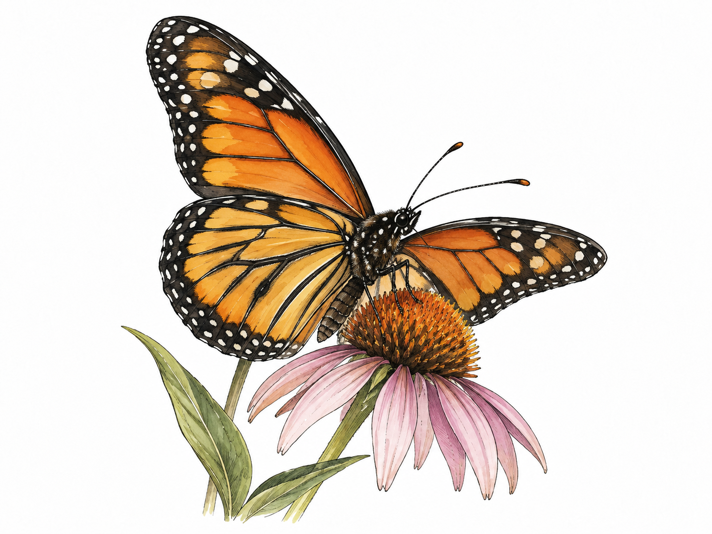 Butterfly wing displays complex natural colored pattern.