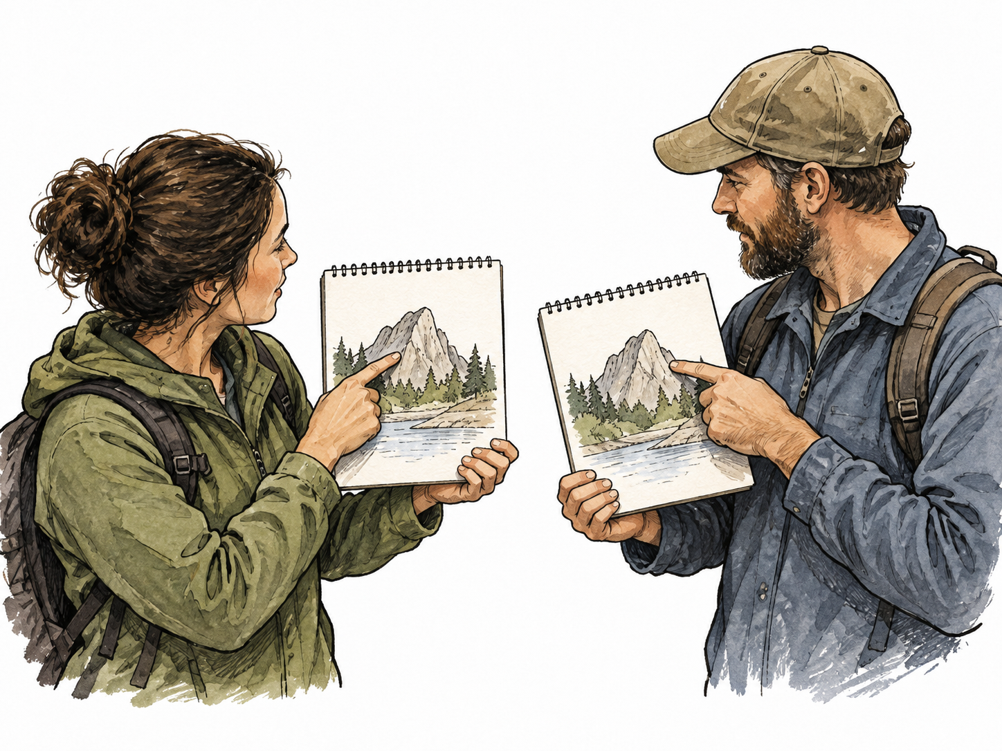 Two independent witnesses point to matching observations on separate sketches.