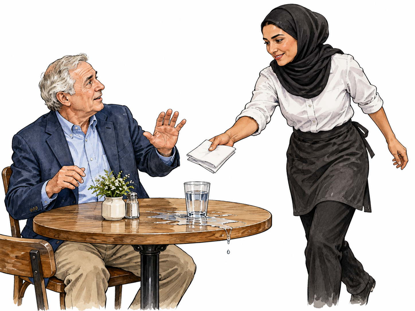 Attentive server promptly answers a request.