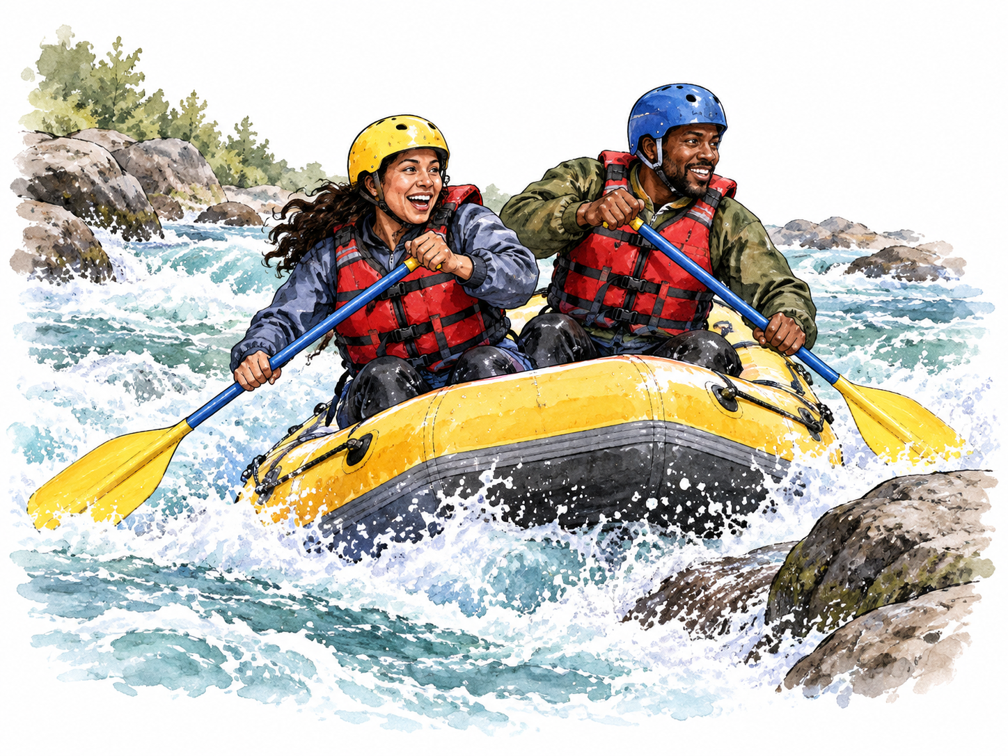Exciting river rafting adventure.
