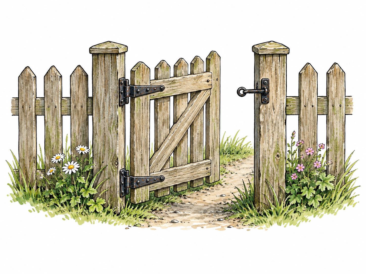 Small hinged garden wicket.