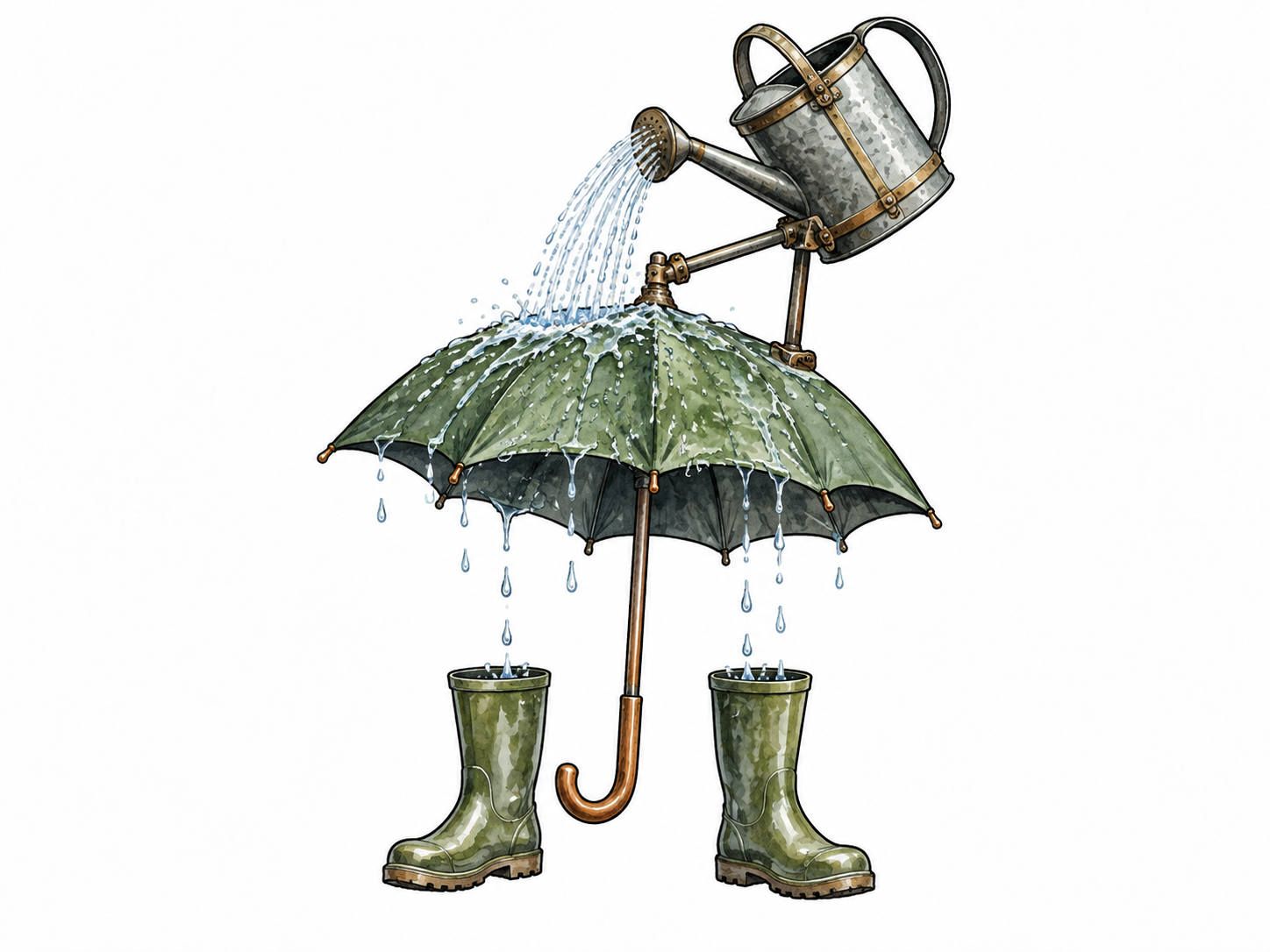 Absurd self-watering umbrella.