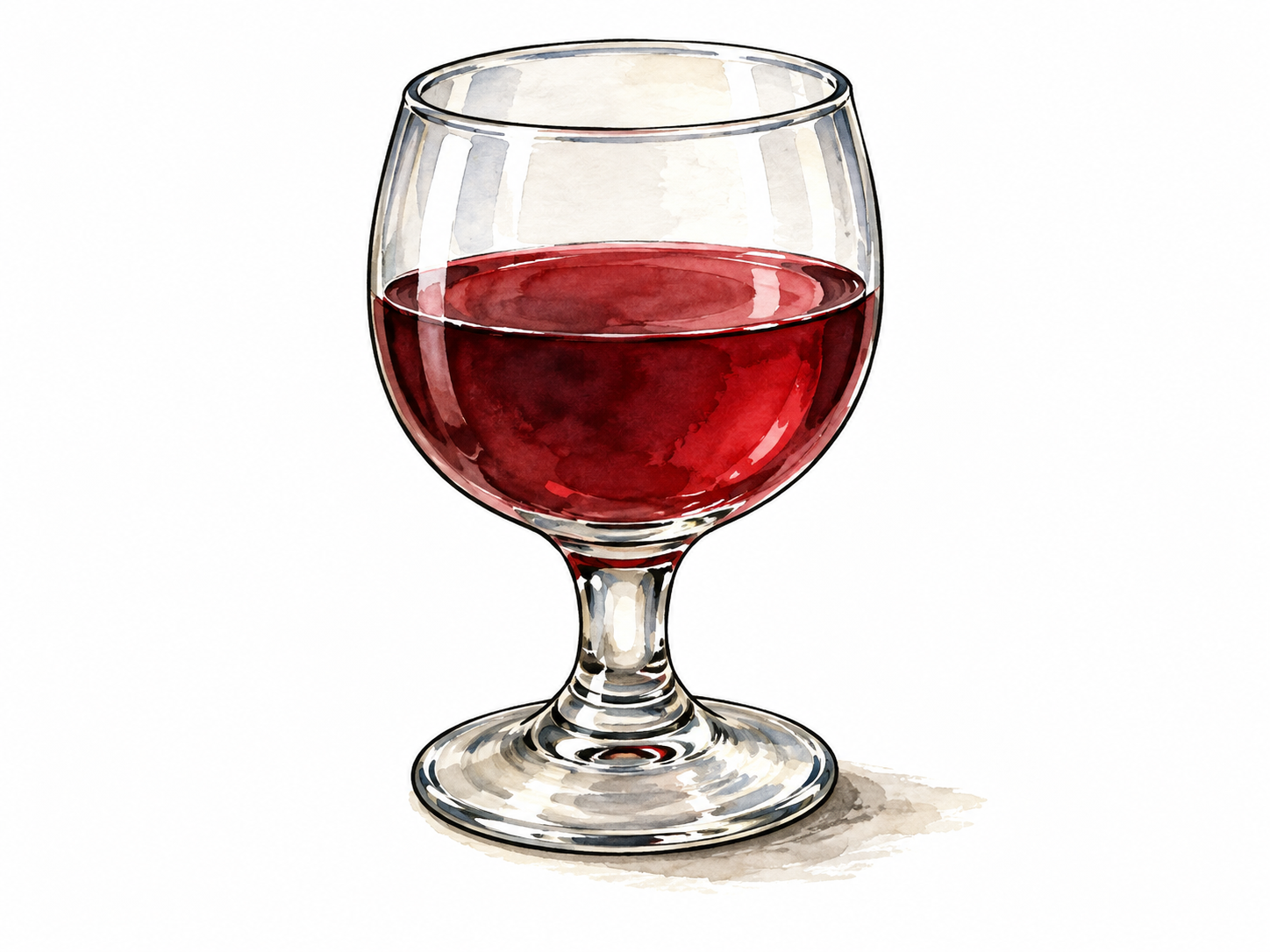 Glass goblet with bowl stem and foot.