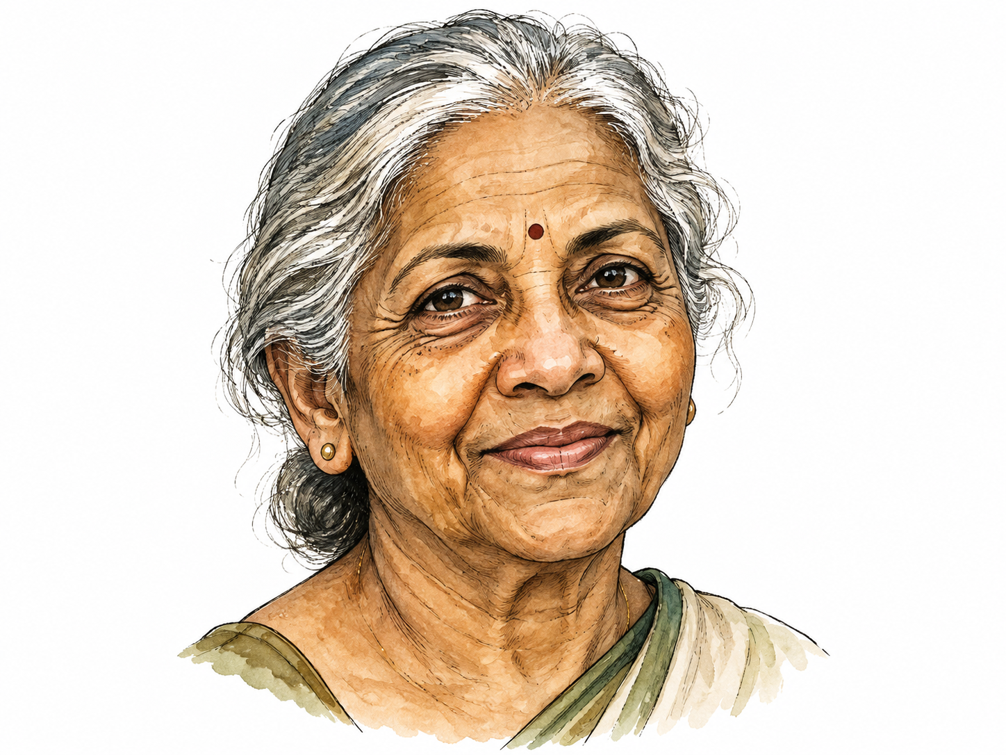 Expressive older woman face.