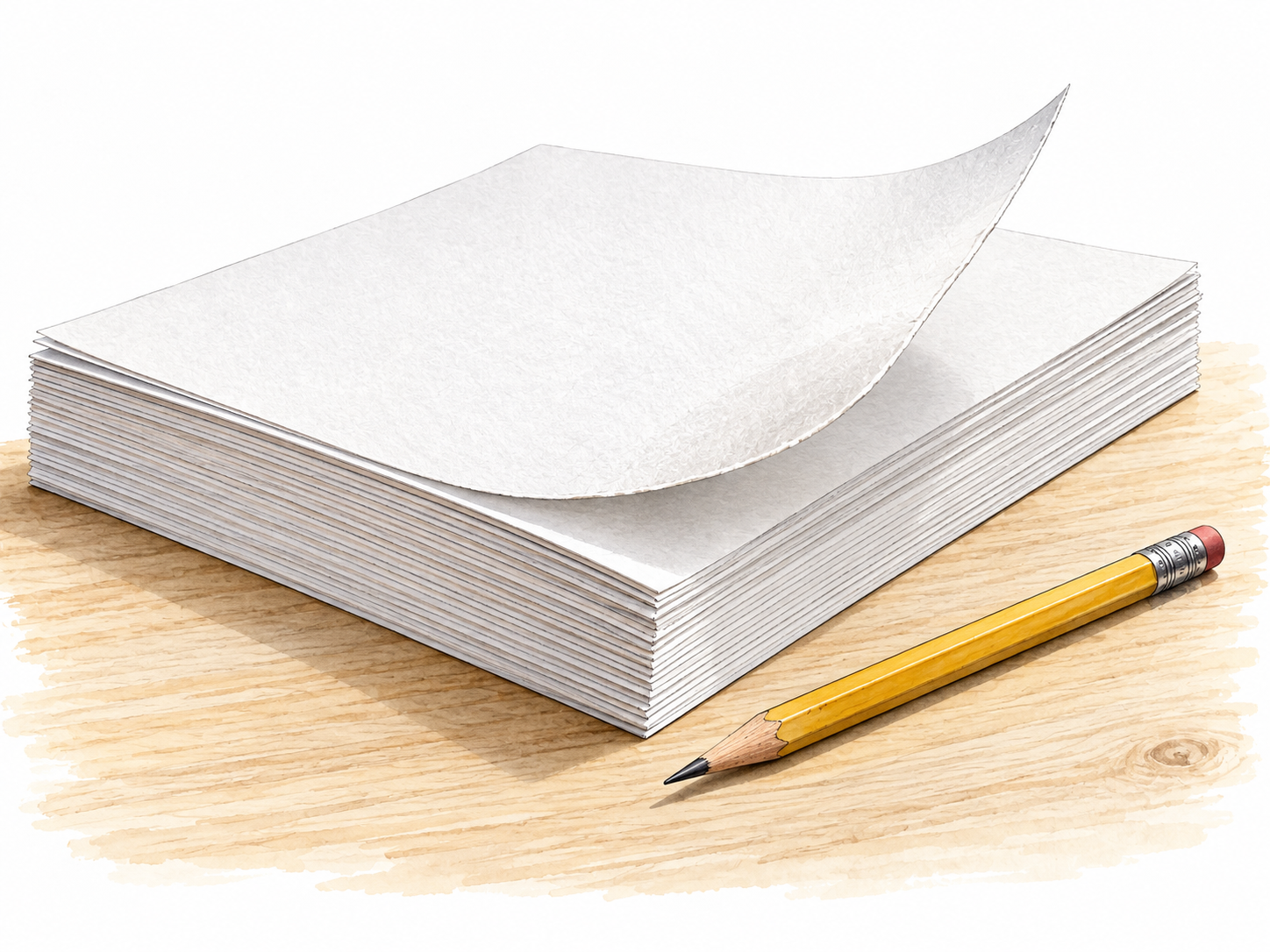 Stack of thin flexible paper sheets.