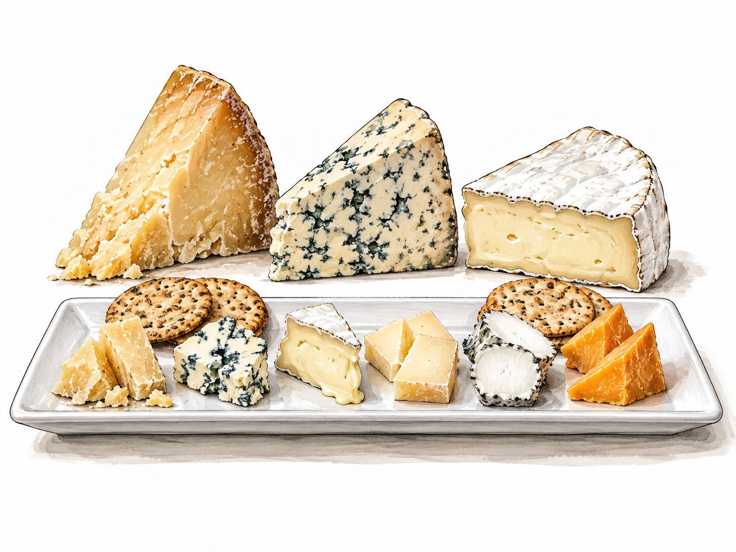 Small cheese tasting sampler.