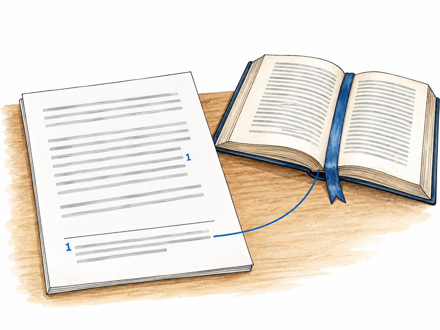 A numbered reference connects report to source book.