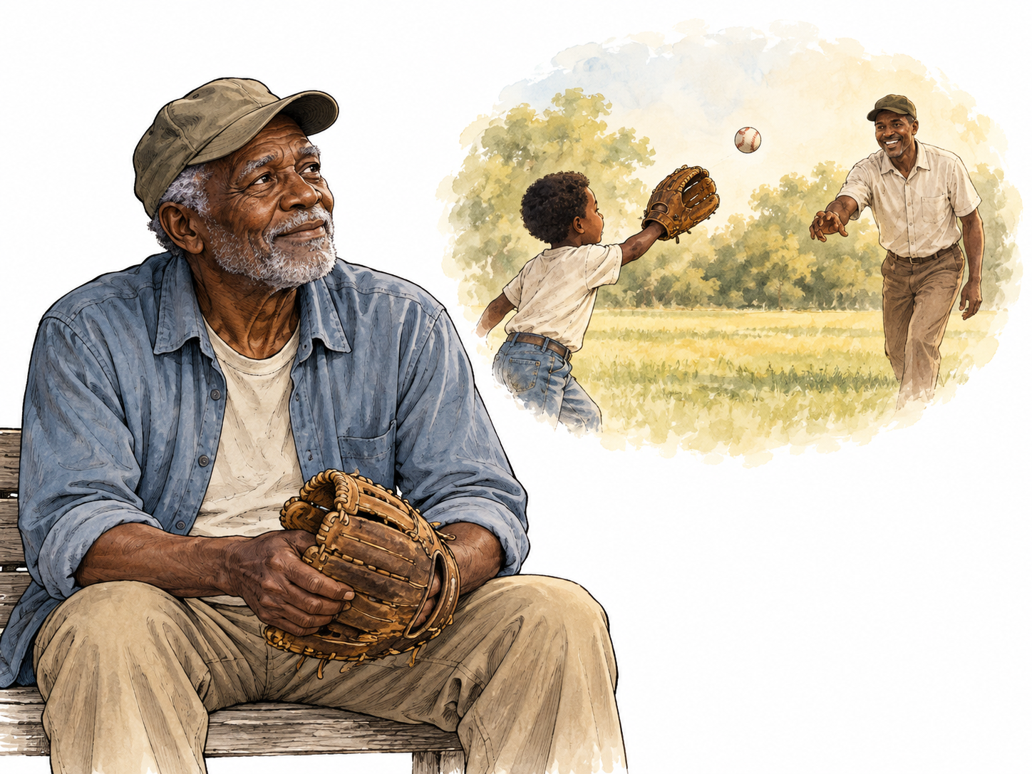 Old glove recalls childhood catch with father.