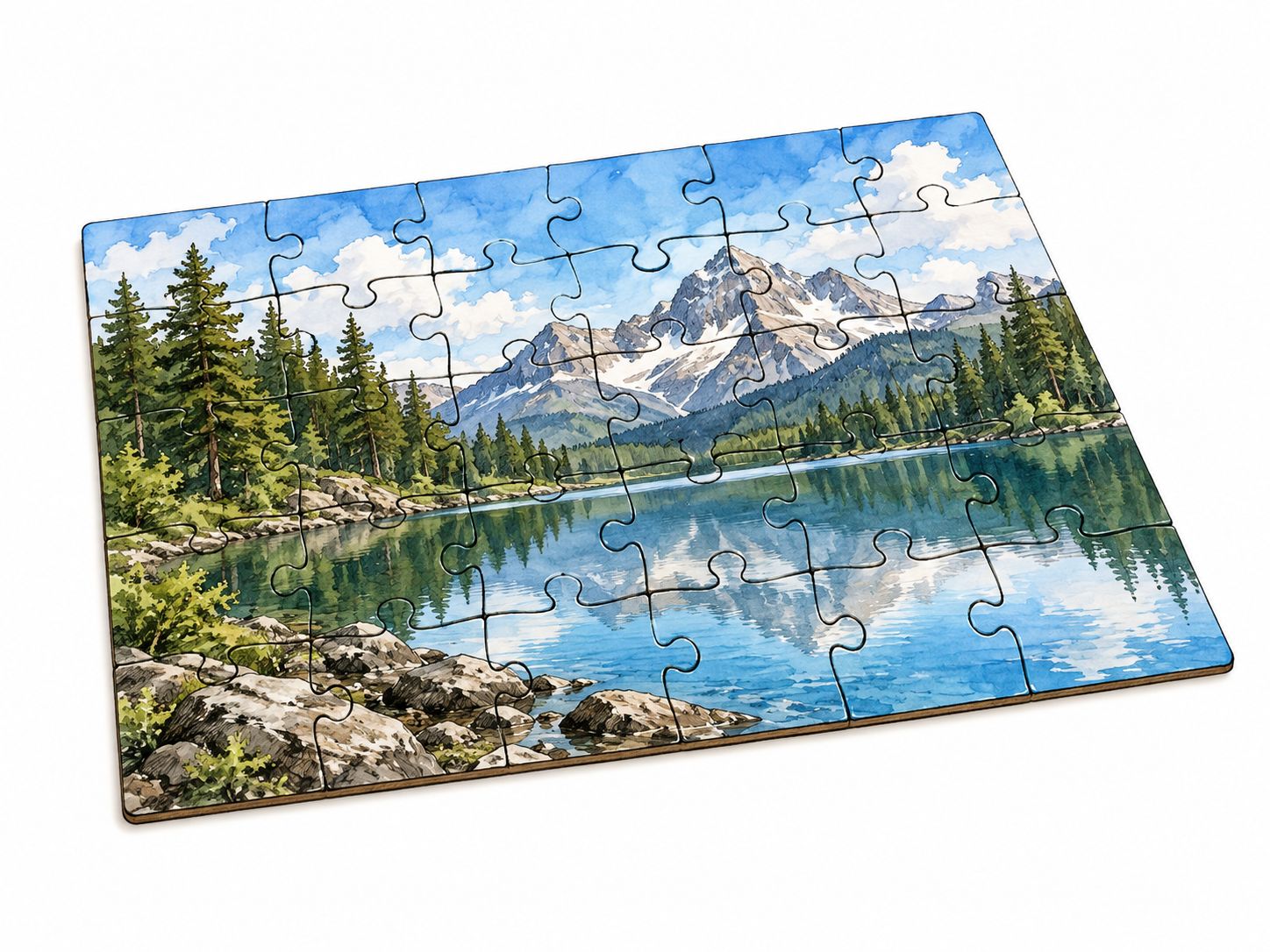Fully assembled jigsaw puzzle without gaps, complete whole, no text.