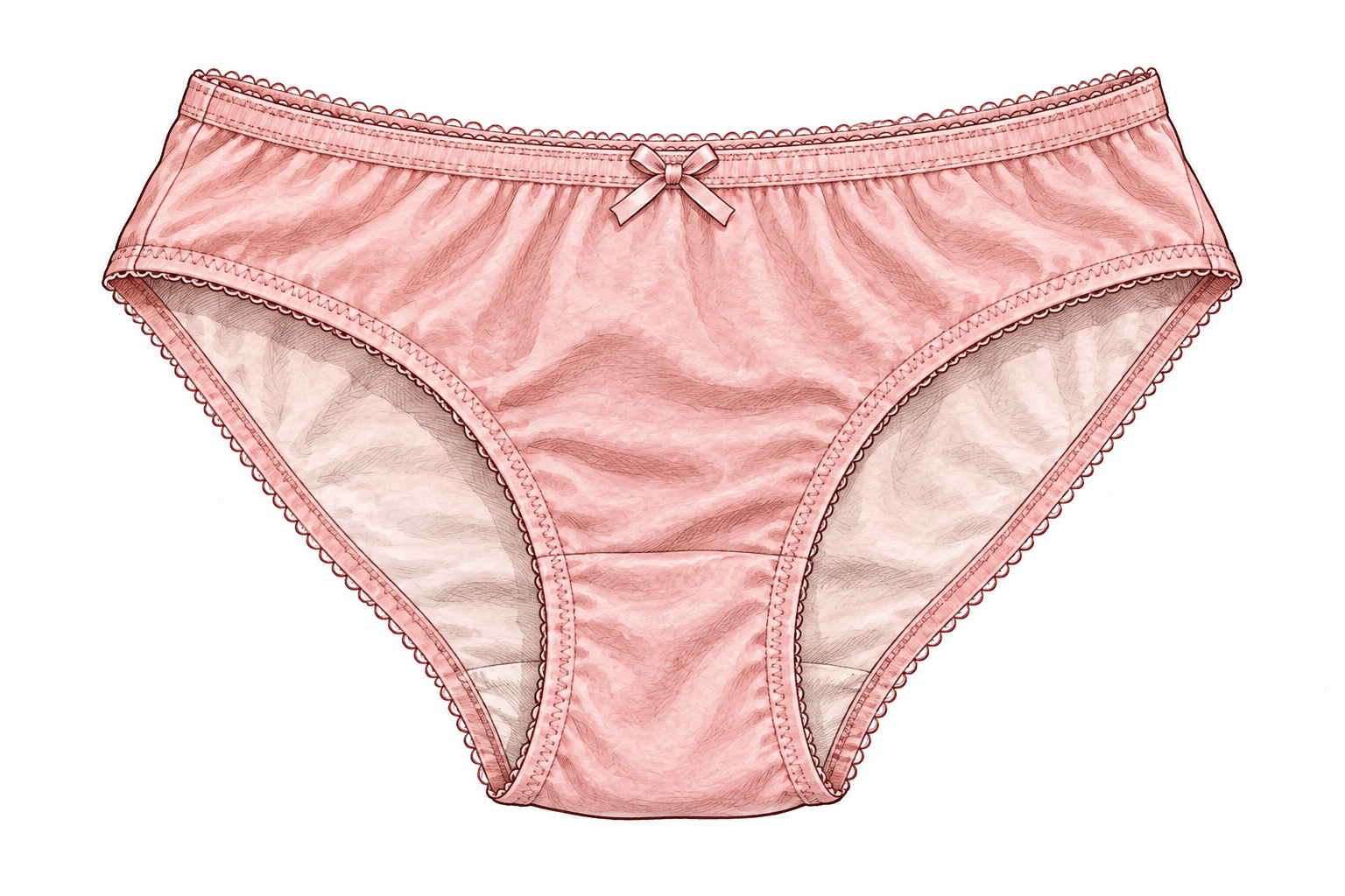 A plain pair of adult women's cotton underpants laid flat as a neutral clothing catalog object; no wearer.