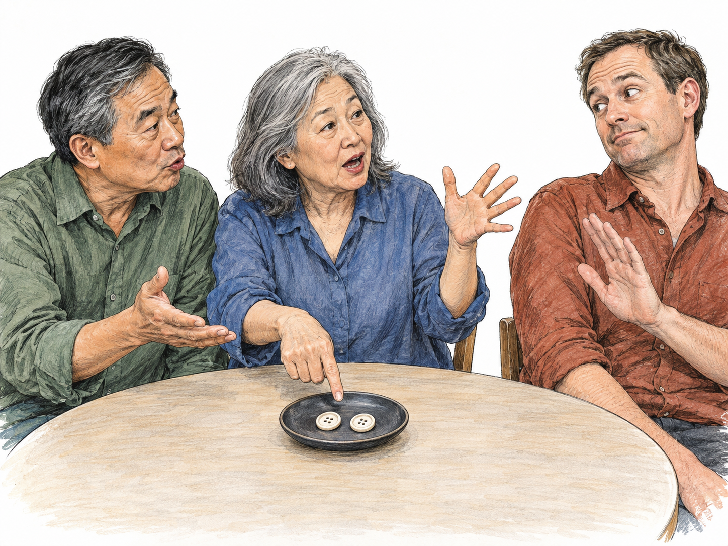 Piffle as trivial talk: an unnecessarily grand discussion about the almost imperceptible difference between two plain shirt buttons, met with a dismissive wave.