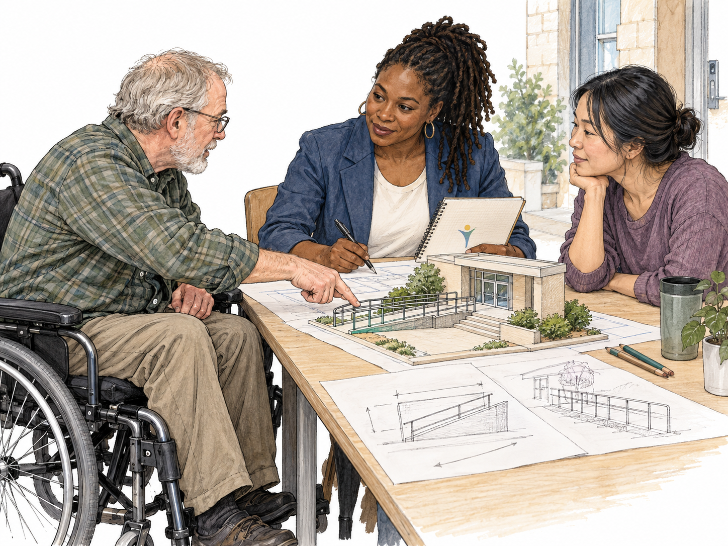 A planner combines shared reasoning, respect for people and accessible design to improve community welfare.