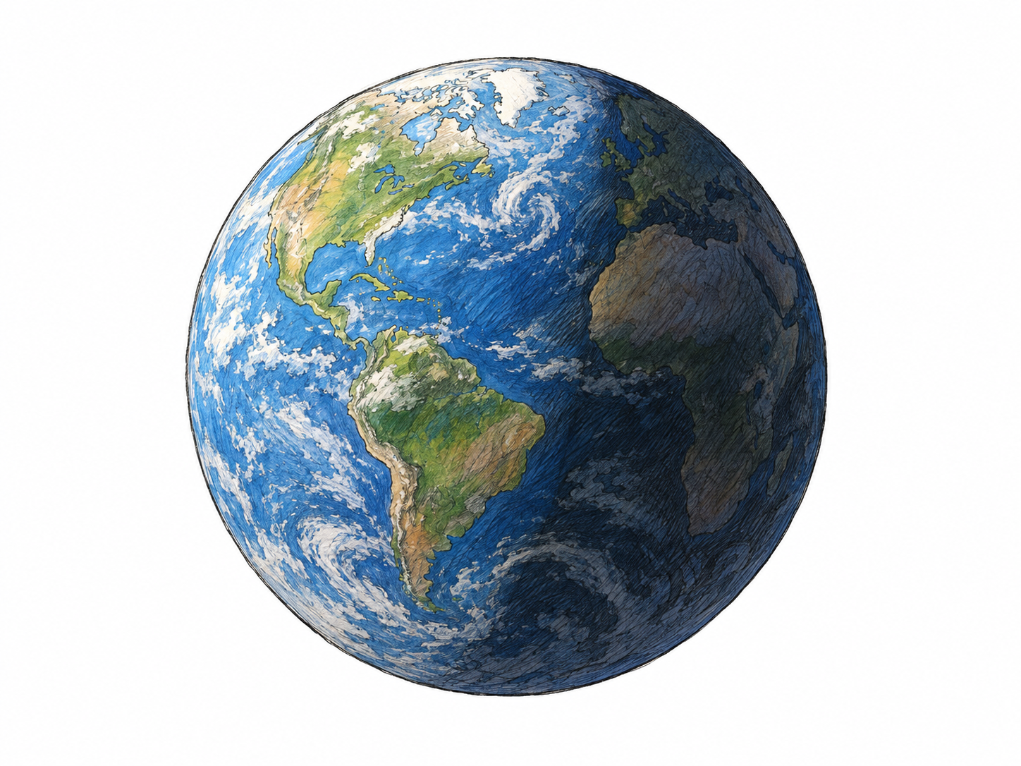An isolated view of Earth with a clear curved boundary between its sunlit and nighttime halves: the terminator marks where daylight ends.