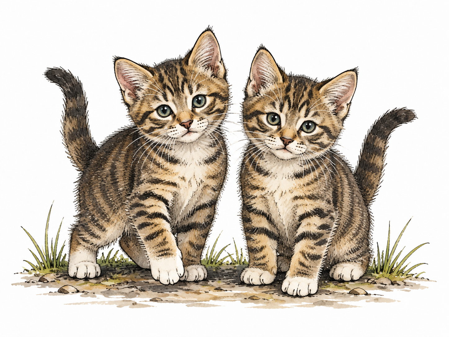 Two visibly similar striped kittens side by side.
