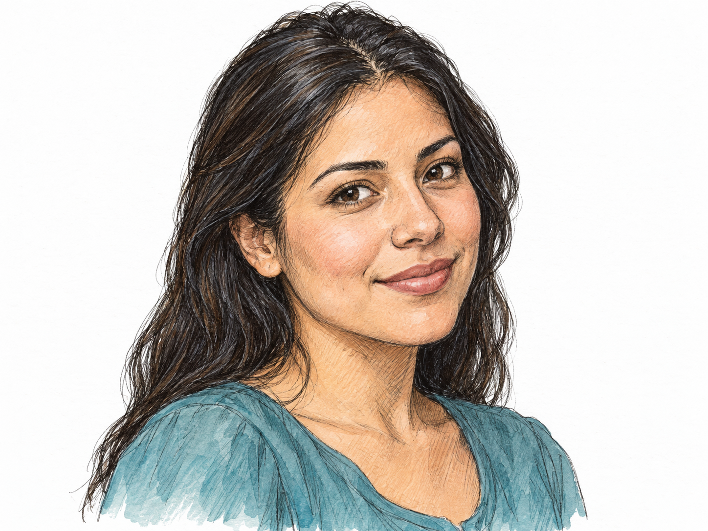 A simple, striking portrait of a beautiful young adult woman, with the emphasis on her face and natural physical appearance rather than luxury, grooming, romance, or accomplishment.