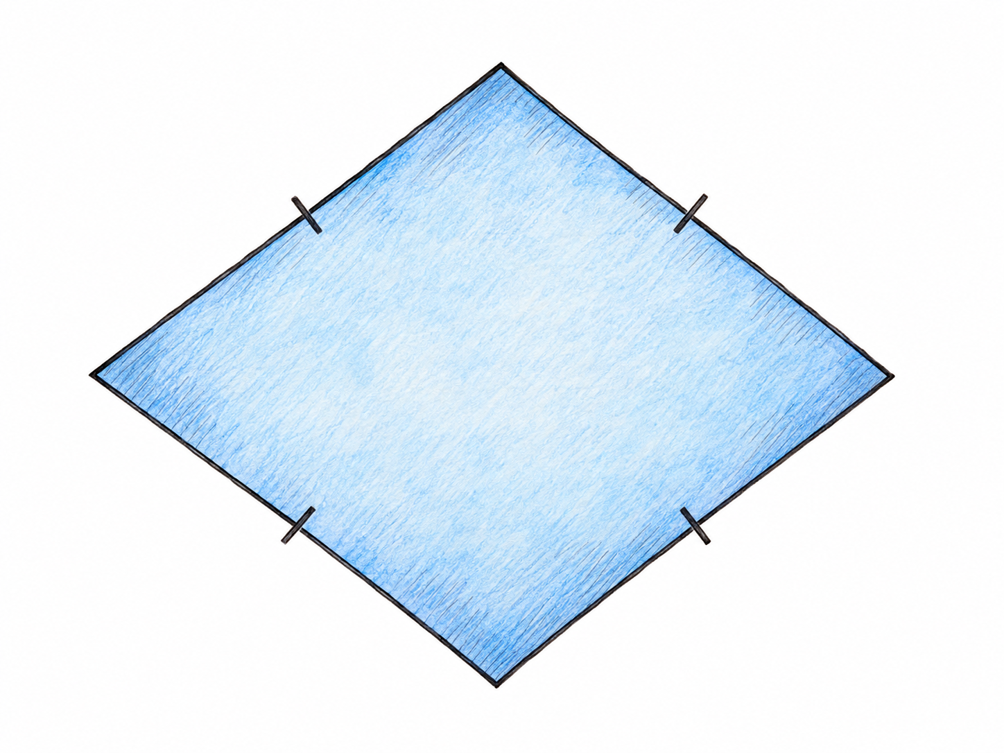 A single non-square rhombus with four equal edges, each bearing the same small geometric congruence tick to make equal side lengths explicit.