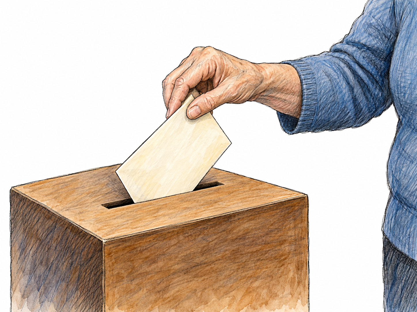 An anonymous donor slips a plain, unsigned envelope through a collection-box slot.