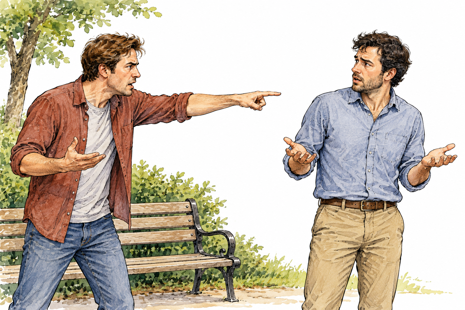 A person claims another took a missing wallet by gesturing toward them, the accused appears puzzled and no proof shown.