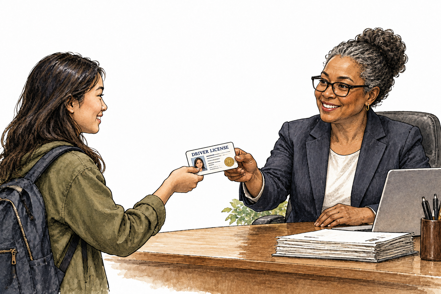 Verified license with proper seal accepted by administrator.