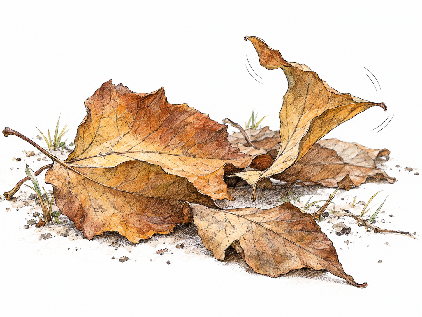 A close view of dry leaves gently stirring and brushing against one another in a light breeze, evoking their soft crackling sound.